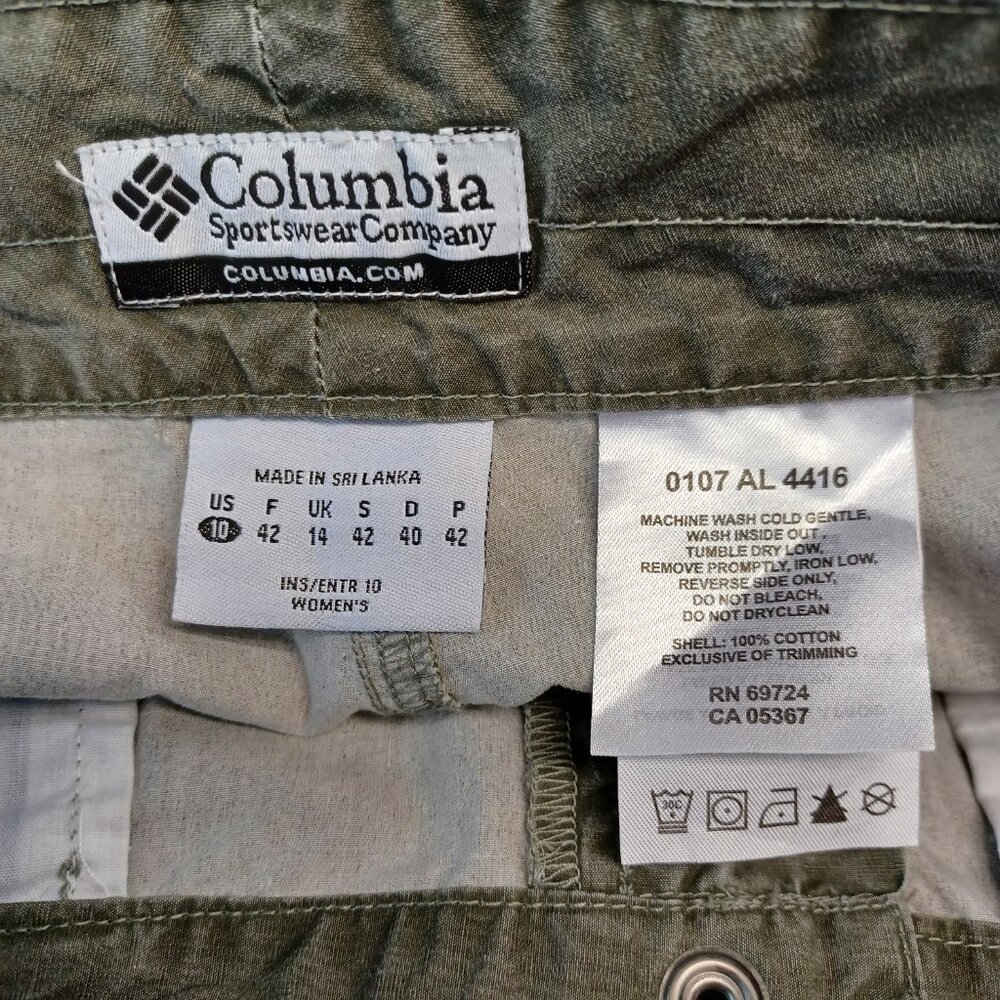 Columbia Shorts Green Cotton Bermuda‎ Hiking Womens 10 - Picture 9 of 11